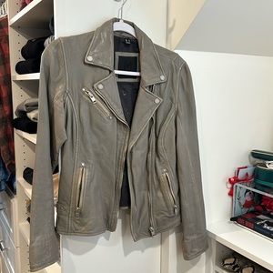Grey leather jacket
